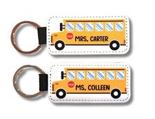 Personalized School Bus Driver Key Chain, Teacher Appreciation Gift