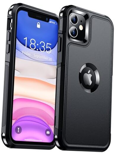 for Phone Case, Compatible with Magsafe [2Pcs Glass Screen iPhone 11 B-Black