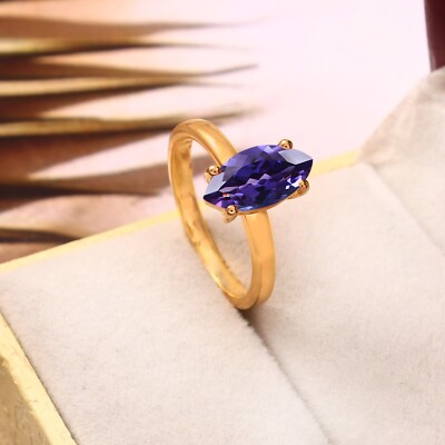 AAA Natural Taaffeite Sapphire Ring Marquise Ring Purple Pink Gemstone Ring