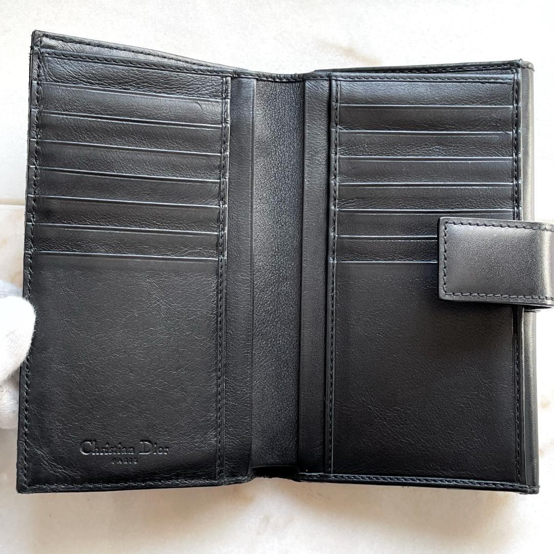 小物 Christian Dior leather Long Wallet black Saddle Long Wallet Black Grained Calfskin | DIOR