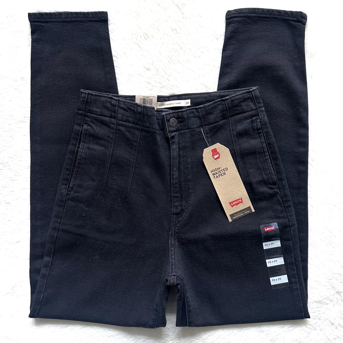 NWT Levis High Waisted Taper Relaxed Flash Back Stretch Mom Jeans Womens  Size 26