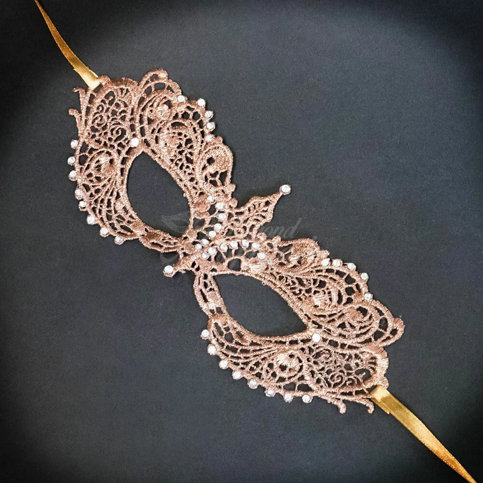 Masquerade Mask | Lace Masquerade Mask Rose Gold LM0601 - Image 3 of 3