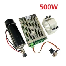500W CNC Spindle Kit Air Cooled Milling Motor + 52mm Clamps + Speed Governor
