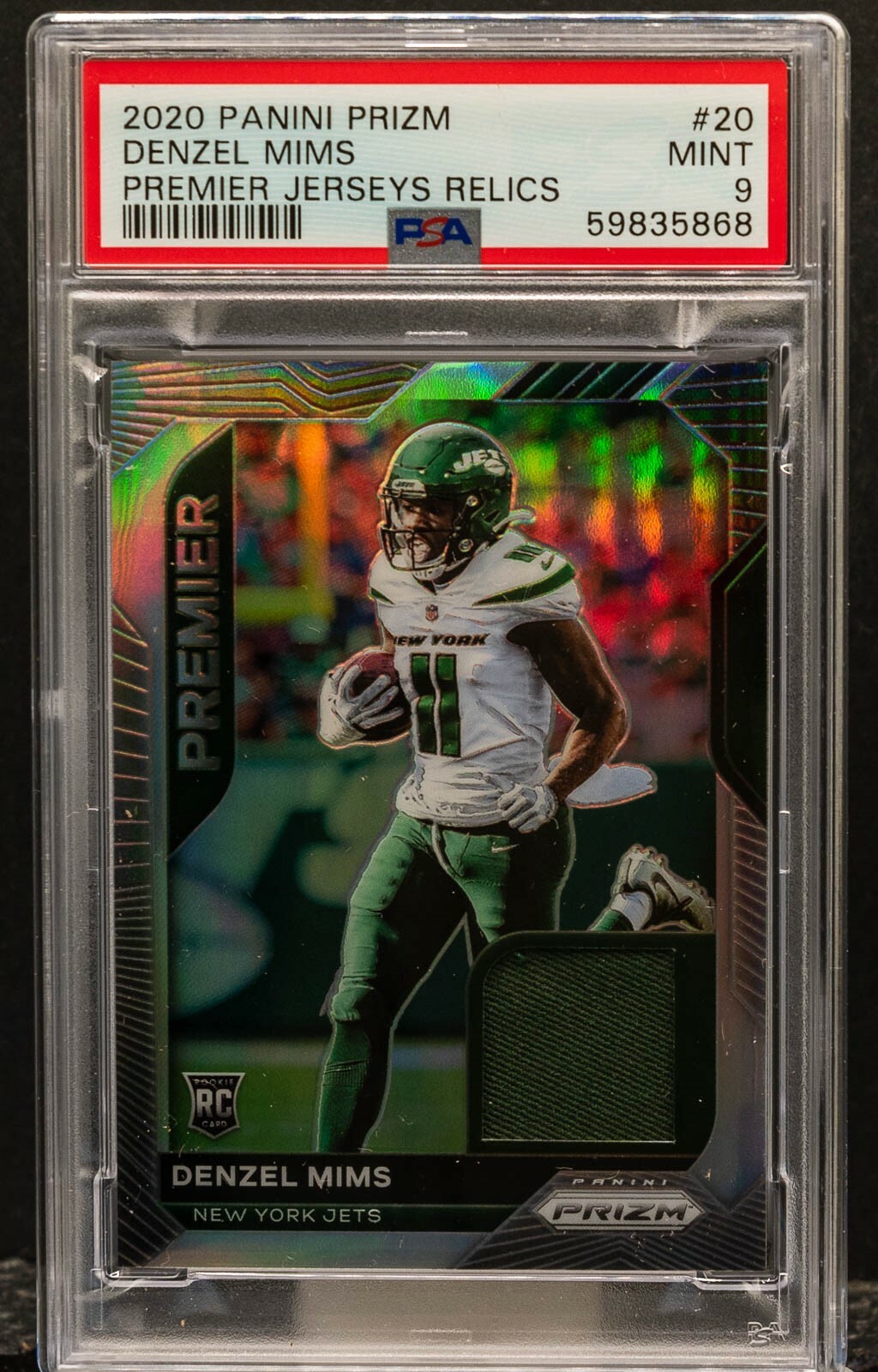 Denzel Mims Panini Prizm Premier Jerseys Relics #20 Base