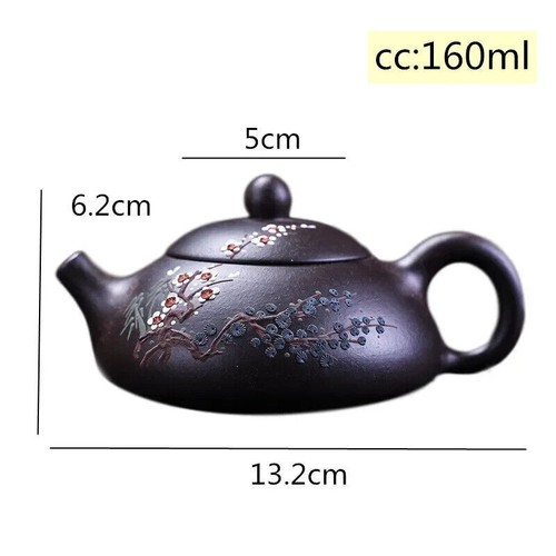 160ml Yixing Tea Pot Purple Clay Stone Scoop Teapot Chinese Handmade Tea Set - Picture 7 of 13