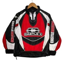 Castle X Racewear Jacket YOUTH  MEDIUM Snowmobile Quarter Zip Red White Black