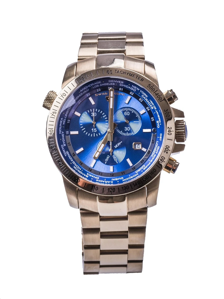 Swiss Legend Mens 10013 World Timer Collection Chronograph 45mm