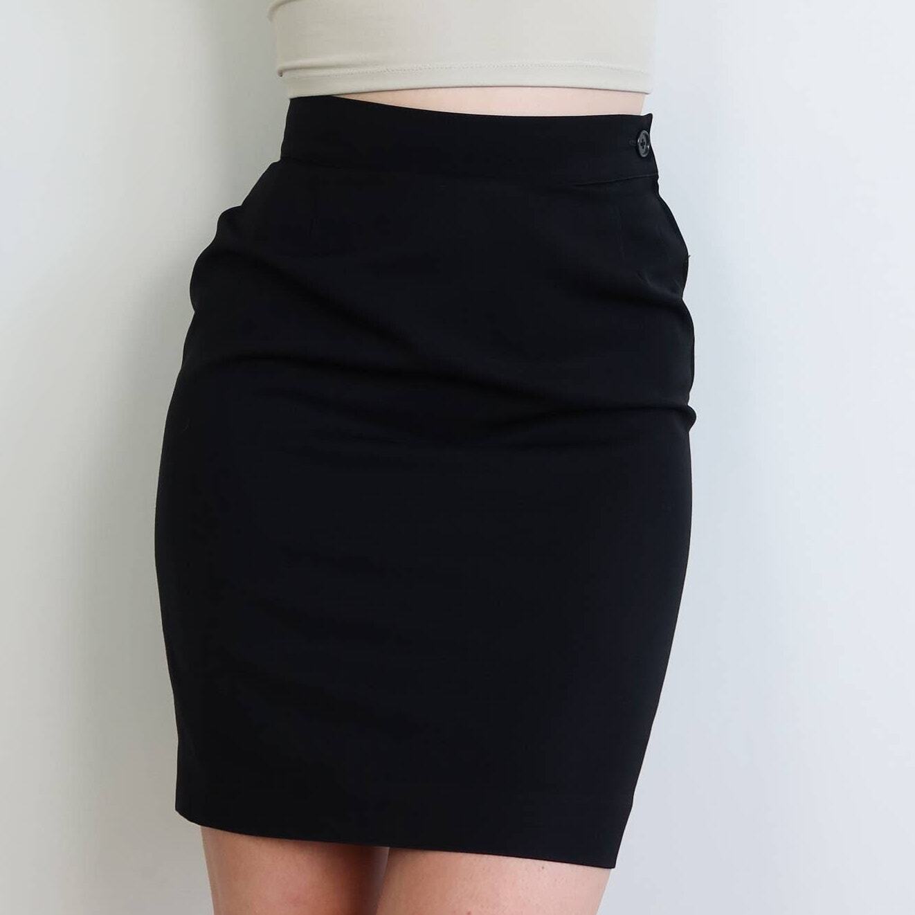Black Pencil Skirt - Vintage / Used