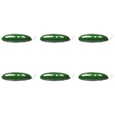 6-Pack Artificial Cucumber Green Vegetable Pickles Fake Vegetables Pepino LOT