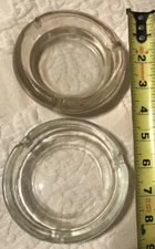 Vintage pair of clear glass ash trays