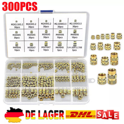 300 Stück Gewindeeinsatz Set M2-M6 für 3D Druck Einpressmutter Gewindeeinsätze
