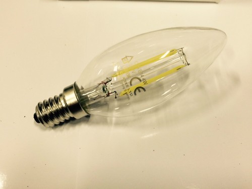 PAQUETE DE 5 LÁMPARAS DE FILAMENTO VELA LED E14 4W C35 6000K SALIDA DE LUZ DIURNA VERDADERA - Imagen 3 de 6