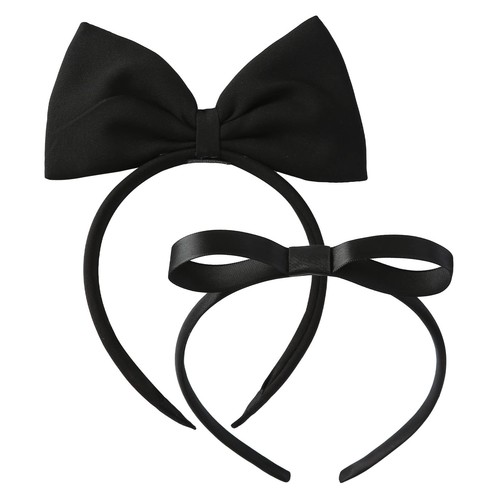 2 Pcs Big Black Bow Headband for Woman Girls Halloween Costume Headwear Chris...