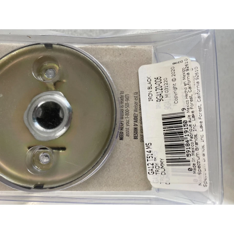 Perilla de puerta ficticia Weiser Troy (negro hierro) Foto 4 de 4