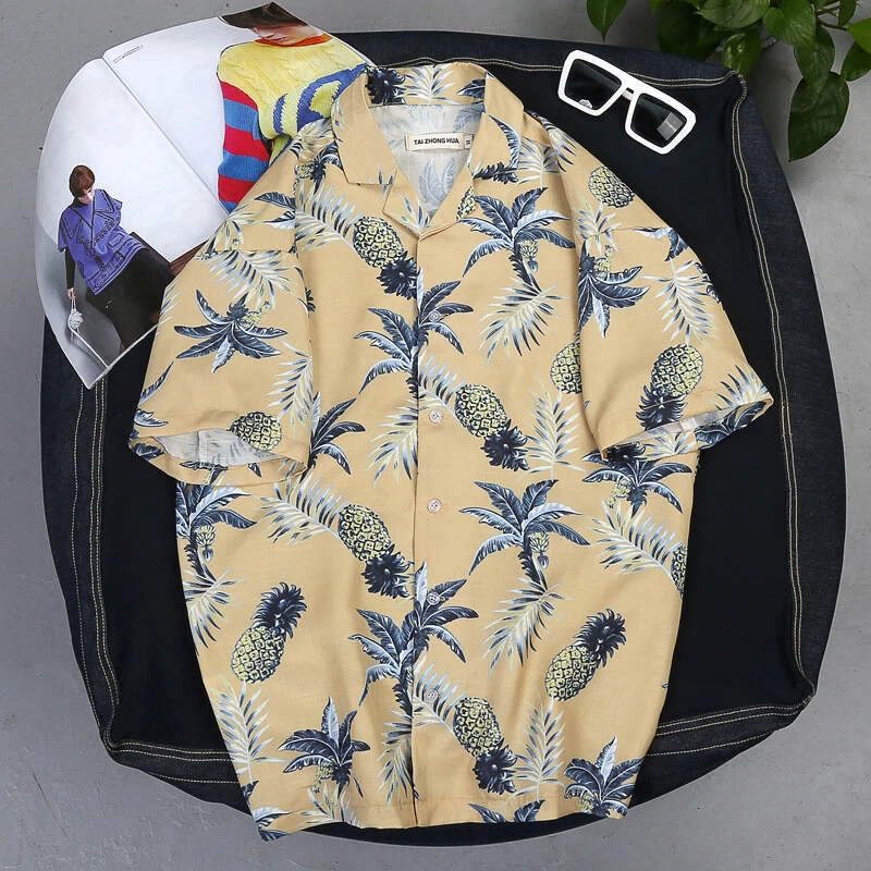 Summer Men Thin Loose Casual Beach Hawaiian Short Sleeve Button Flower Shirt
Opens in a new window o