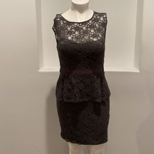 Eliza J  Sleeveless Peplum Lace Dress Gray Size 12 NWT