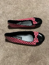 Funtasma Red White Dot Sz 9/10 Women Costume Flat Shoes  Minnie Mouse
