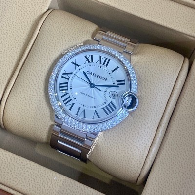 Cartier WE9009Z3 Ballon Bleu 42.1mm automático, Diamante Bisel-Oro Blanco |  eBay