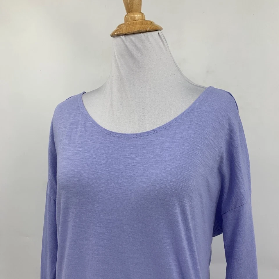 Camisa Activa Lucy Top Mujer M Mediana Lavanda Ombre Recorte Abierta Manga Larga Foto 4 de 4