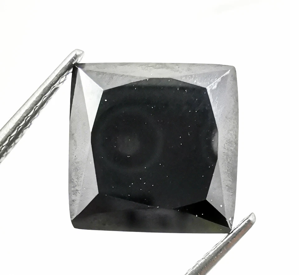 Certified 6.10 Ct Black Moissanite Diamond Princess Cut Loose Gemstones. - Image 2 of 4