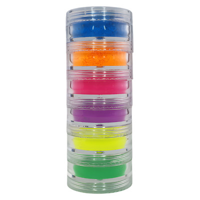 Neon Pigment Turm. 6 verschiedene Farben im Set. Nagelpuder