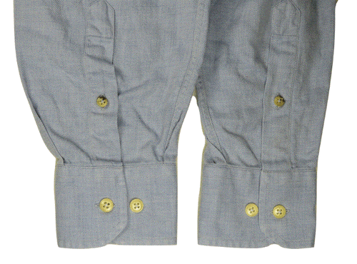 Canali  Shirt Mens XL Chambray Blue Cotton Made in Italy Designer - Picture 10 of 10