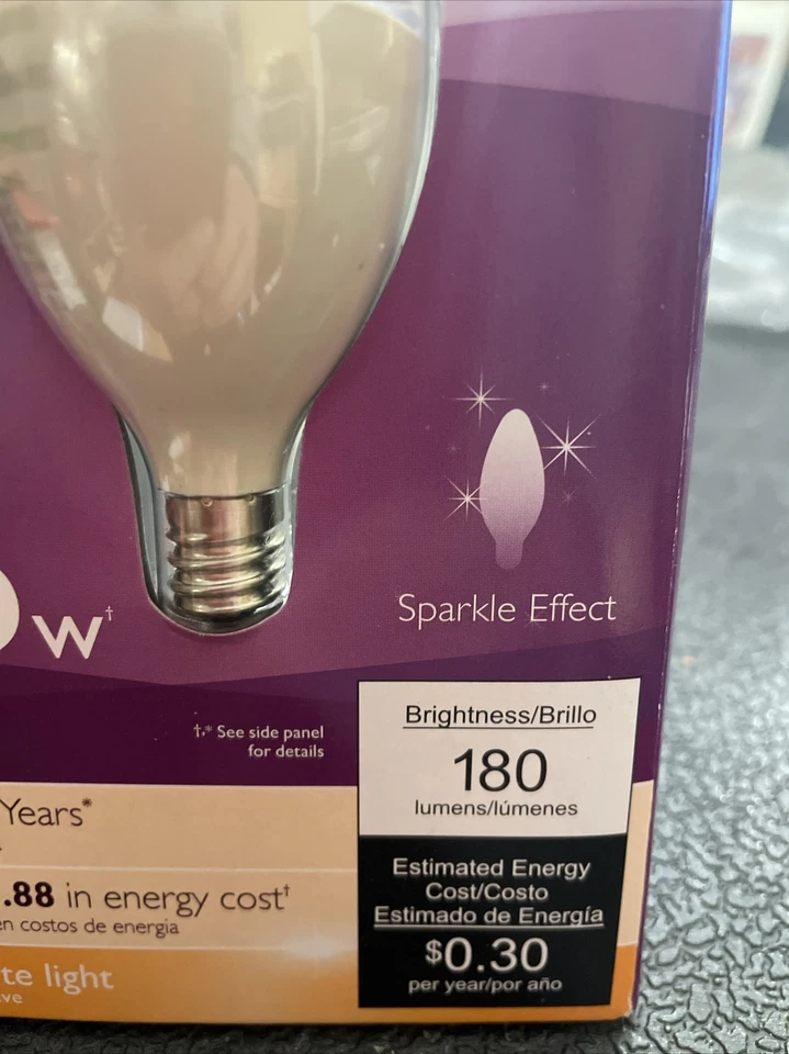 Philips LED Sparkle Effect 2.5w Replaces 25W Dimmable Soft White Light Bulb B13 - Image 3 of 4
