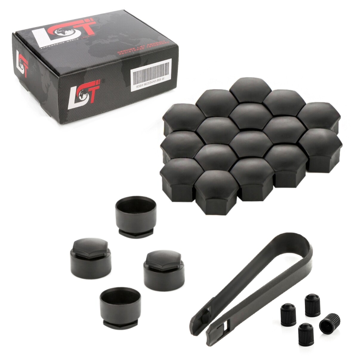 20X Wheel Nut Caps Nut Locking Screw Set 17Mm Black For SUZUKI