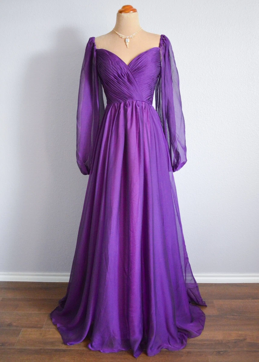 purple long sleeve dress