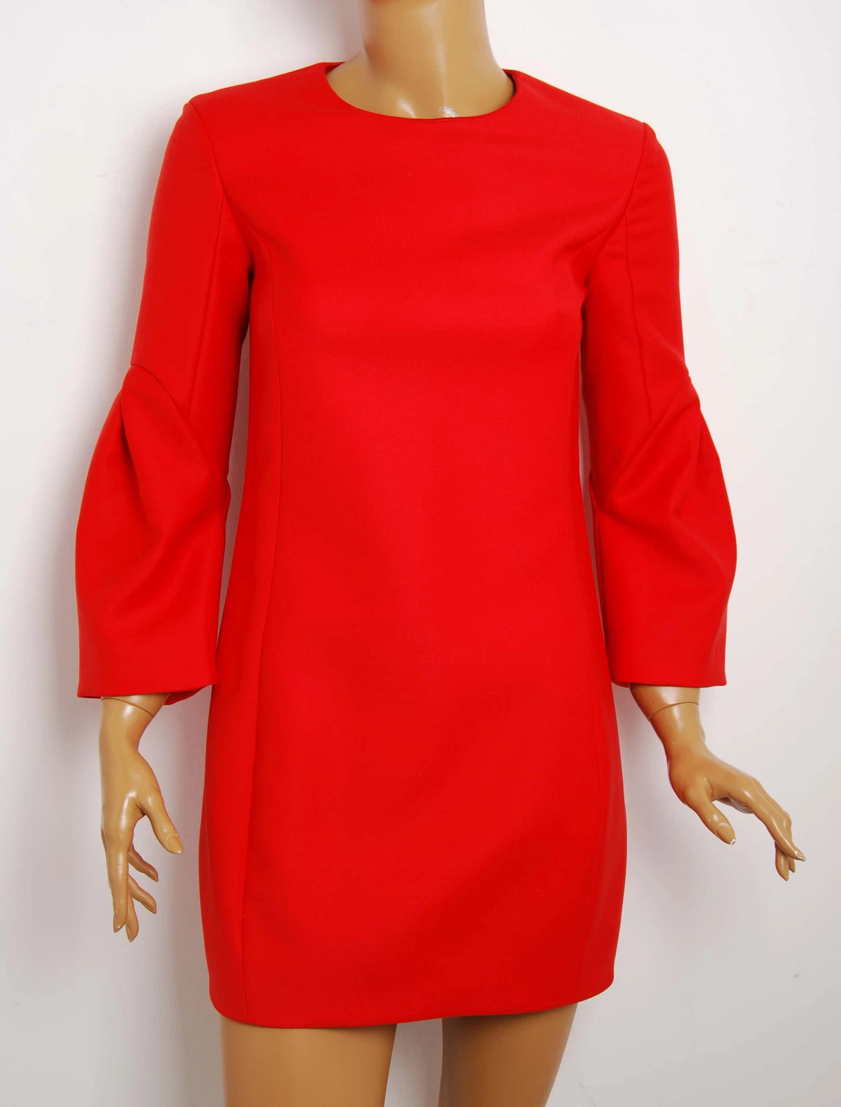 Bodycon corto Dior donna abito rosso tessuto massello 3 4 maniche a 3 4 linea avvolgente taglia IT 40
