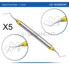 New 5 X DENTAL SPOON EXCAVATOR RESTORATIVE INSTRUMENTS SPOON EXCAVATORS