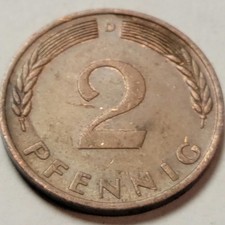 1969-D Germany 2 Pfennig  KM#106a 19.25MM 🧲 Magnetic 🧲B05