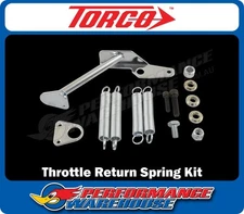 Torco Throttle Return Spring Bracket Kit Chrome, Chev Ford Holley