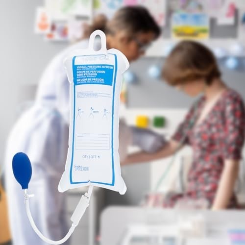 Medical Pressure Infusion Bag - 3000ml IV Pole Sack With 3-Way Stopcock & Color Gauge