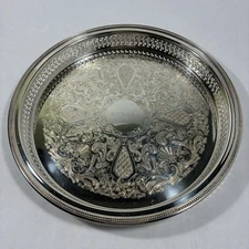 Vtg Oneida Ltd Silver Plate 13" Round Horse Show Trophy Tray N.Y.S.H.B.A.