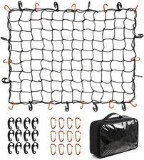 CZC AUTO Bungee Cargo Net 3x4Ft Truck Bed Stretches to 3x4 Ft, Black 
