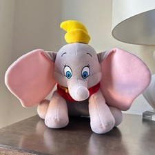 Disney Parks Dumbo Flying Elephant Plush Grey Pink Yellow Hat 12 Inch Toy