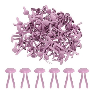 Brads for Paper Crafts, 150 Pcs Pink Metal Round Paper Fasteners, 13 mm