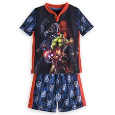 Disney Store Avengers Pajamas PJ Hulk Iron Man Sleepwear Short Set Boys Size 3