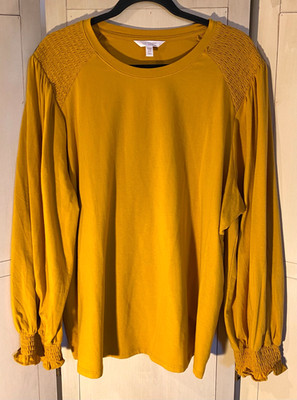 LAURA CONRAD Mustard/Gold Peasant Type Top Size 2X