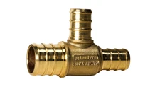 1 Pack XFITTING 3/4" x 1/2" x 1/2" Pex B Tee, Lead Free Brass, Crimp Fitting