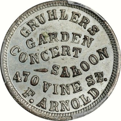 Cincinnati OH165E-4i R8 PCGS MS-65 - Gruhlers Garden Concert Saloon - TOP POP
