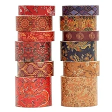 12 Rolls Chinoiserie Washi Tape Set Chinese Arts Adhesive Prelude to a Night