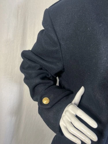 True VTG Zero King 60s Double Breasted Fur Lined Bridge Coat 46 XL Naval Officer image 8