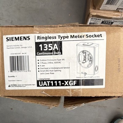 Siemens Ringless Meter Socket Type 3R Outdoor 1PH 135A UAT111-XGF