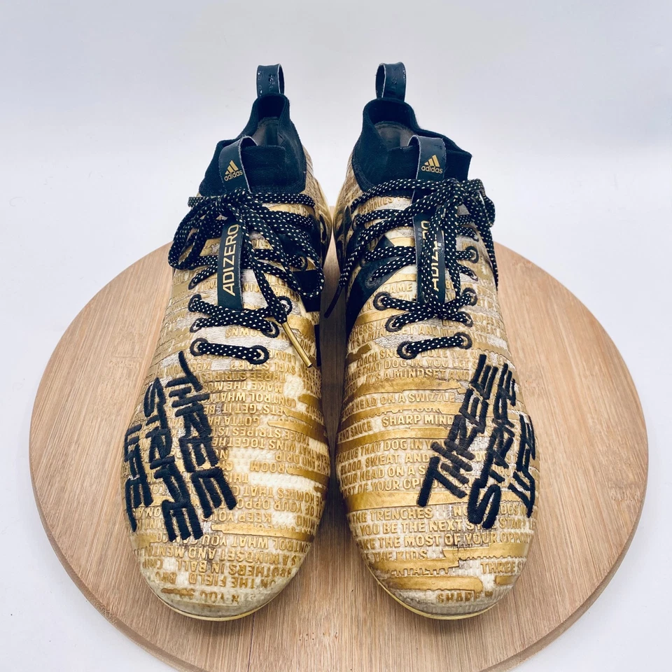 Botines de fútbol Adidas Adizero x Snoop Dogg 10,5 dorados tres rayas vida atléticos Foto 2 de 4