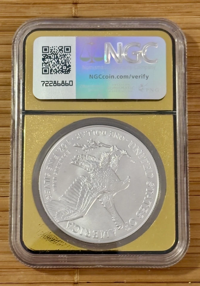 2025 EAGLE PRIVY American Silver Eagle MS-69 NGC Early Release 2000 Mintage 19a - Image 2 of 2