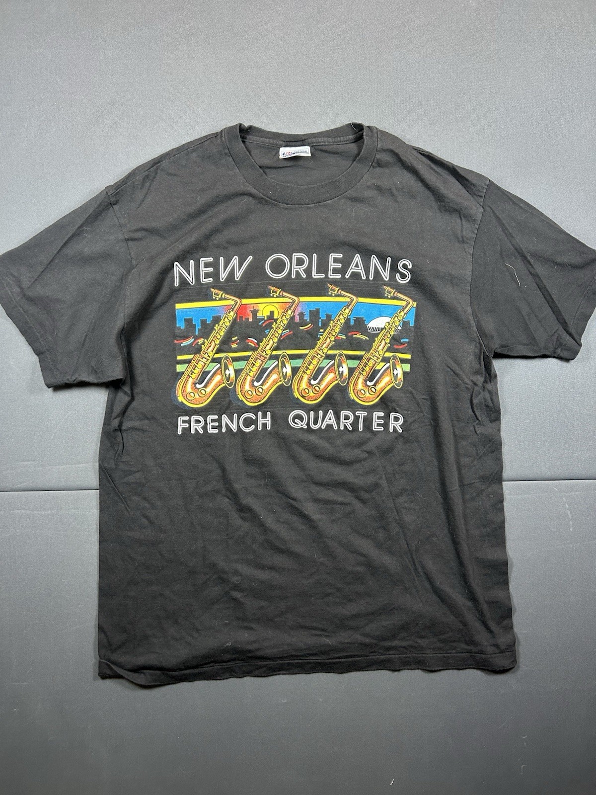 Vintage 80s New Orleans T Shirt French Quarter Mardi gras Single Stitch 50/50 XL
