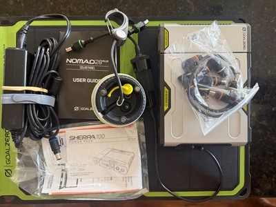 Goal Zero Nomad 28 solar panel + accessories
