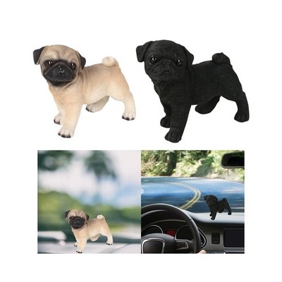 Pug Figurine Dog Statue Animal Decoration Craft Puppy Sculpture for Car